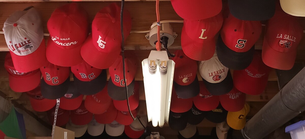 Lancer Lids in storage room